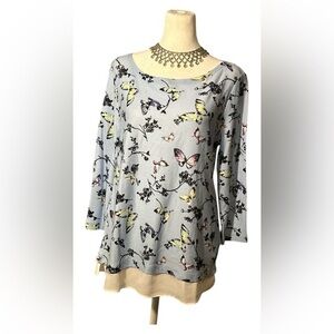 Talbots finest knit Top  Cotton & Rayon blend 
layered  hem  Size S
